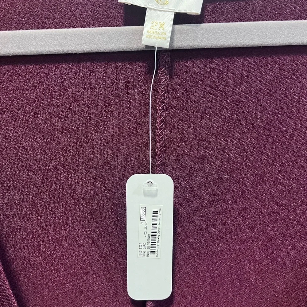 CURVE Maroon Stretch Jersey Wrap Gown - Picture 2 of 4